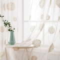 Miniatyrbild 1 av 5: Gardiner Voile Blommor Broderi Öglett Gardiner Transparent Gardiner 2 st Öglett Gardiner Gardiner Par Fönster Gardiner För Vardagsrum Sovrum Brown 140*145cm