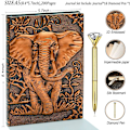 Miniatyrbillede 2 af 7: Elefant Journal, Læder Skrive Journal Notebook, A5 Linjeret Journal, 200 Sider, Rejsedagbog & Notesbøger til at skrive i, Gave til mænd & kvinder Elephant(Red Bronze) 8.4x5.7In