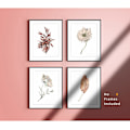Miniatyrbild 4 av 5: Växtposter Boho Art Botaniska Tryck Väggdekor, 8x10 Oinramad Poster Canvas Tryck Dekoration Set om 4, för Vardagsrum