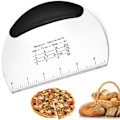 Miniatyrbillede 1 af 5: Multifunktionel Pro Heavy Duty Rustfrit Stål Dej Kage Skraber Cutter Chopper Pizzaskærer med Måleskala