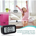 Miniatyrbillede 3 af 5: Digitalt vækkeur, 12/24 timers sengeur med LCD-baggrundsbelyst display, ur med dato, kalender og temperatur Black
