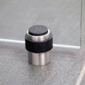 Miniatyrbilde 4 av 5: Dørstopper i rustfritt stål, gummiveggmontert dørstopper med vegg- og gulvmonteringsmaskinvare, dørstopper Ø 3,5 cm, høyde 4,5 cm