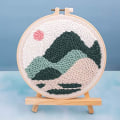 Miniatyrbild 1 av 5: Serie av stansade broderistarterkit för stansning av stansverktyg, tråd, tyg, broderiram, garnmatta, stansnål Sunrise 9.45 x 8.94 x 0.39