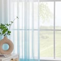 Miniatyrbillede 3 af 5: Gennemsigtige gardiner voile gardin med øjer farvegradient dekorative gardin vinduesgardin til soveværelse og stue, sæt med 2 Blue 214cm*214cm