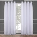Miniatyrbilde 3 av 5: Lagdelt Solid Blackout og Sheer Gardinpanelpar med Grommet Topp, 52x84\", Hvit, 2 Deler