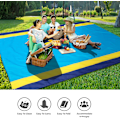 Pikkukuva 5 / 5: Rantapeite, Hiekkaa Kestävä Rantamatto 79\" X 82\" Sopii 1-3 Aikuiseen, Vedenpitävä Kevyt Piknikmatto Blue Yellow 83"L x 79"W