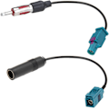 Miniatyrbilde 1 av 5: 2 stk Universal Bil Stereo FM AM Radio Antennekabel - Fakra Z Hann til Hunn til DIN Plugg Adapterkabel for Bil Audio CD Media Player