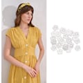 Miniatyrbillede 3 af 5: 30 stk. Hvide Perlemorsknapper, 2 Hulls Blomst Knapper Cardigan Harpiks Knapper Harpiks Syknapper, til Baby Cardigan Strikning, DIY Håndværk 12.5MM