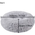 Miniatyrbilde 4 av 5: Mini Medium Sized Hund Katt Seng Selvoppvarming Høst Vinter Innendørs Snooze Sovende Koselig Kitty Teddy Kennel Light Grey 19.7”Dx7.9 H