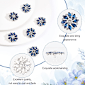 Miniatyrbilde 3 av 5: 10 stk 28MM Blomst Rhinestone Shank Knapper Krystall Sy På Knapper med 1 Hull og Flat Bakside, Rhinestone Snøfnugg Metallknapper B