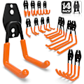 Miniatyrbillede 1 af 5: 14 stk. garagevæghæk, garageopbevaring, stærk stål væghæk til stige, cykler, rør, elværktøj (orange)