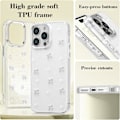 Miniatyrbilde 4 av 5: Deksel til iPhone 14 Pro Max, Bling Glitter 3D Sløyfe Telefondeksel Søt Glitrende Krystallklar Sløyfe Slank Myk Holdbar Beskyttelsesdeksel White iPhone 14 Pro Max