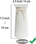 Miniatyrbild 2 av 4: Vita räfflade keramikvaser för minimalistisk modern heminredning, för bröllopsmiddagsbord, kontor, sovrum, vit (20 cm) 20 CM