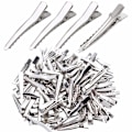 Pikkukuva 1 / 5: 39MM pienet alligaattorin hiuspidikkeet, 100 kpl hopeiset metalliset alligaattorin hiusneulat hampaat jouset krokotiilin hiuspidikkeet pidikkeet tarvikkeet 39MM