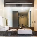 Miniatyrbillede 2 af 5: LED spejllampe til badeværelse, 180 graders roterende væglampe til badeværelse, aluminium Black/warm light 60cm