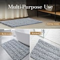 Miniatyrbillede 5 af 5: Chenille Badeværelsesmåtter til Badeværelse Skridsikker Absorberende Vaskbar Hurtigtørrende Tyk Mikrofiber Luksus Bademåtter gray 20" X 31"