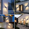 Miniatyrbillede 4 af 5: 10W Spiral Udendørs Væglampe Indendørs LED IP66 Op og Ned Væglampe Aluminium Indendørs Lys Væglampe til Bar, Soveværelse, Køkken, Varm Hvid 3000K, Sort