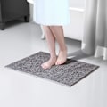 Miniatyrbillede 2 af 5: Skridsikker 61 × 43 cm Chenille Bademåtte, Let at Rengøre Badeværelsesmåtter, Blød Brusemåtte, Grå