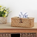 Miniatyrbillede 5 af 5: Rektangulær Tissue Box, Reed Woven Box Dispenser, Tissue Dispensere til Hjem Hotel Kontor Bil Badeværelse