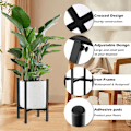 Miniatyrbild 4 av 5: Justerbar blomställ, svart metallväxtställ, växtpall, inomhus- och utomhusblomkrukställ, för 20-35 cm blomkrukor