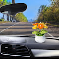 Miniatyrbillede 4 af 5: 2 Pak Hæklede Potteplanter Strikkede Hæklede Blomster Små Strikkede Blomster i Potte med Plastik Blomsterpotte Hæklet Blomst style 1