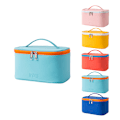 Miniatyrbillede 1 af 2: Kosmetisk taske makeup taske til pung pung rejse skønhed lynlås arrangør taske gaver, PU læder vaskbar vandtæt light blue 8.5inch x 5.5inch x 4.5inch
