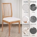 Miniatyrbild 4 av 5: Stolsöverdrag, Set om 2, Stretch Stolsöverdrag, Stolsöverdrag för Matstolar, Tvättsbara Stolsöverdrag Beige