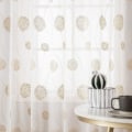 Miniatyrbild 3 av 5: Gardiner Voile Blommor Broderi Öglett Gardiner Transparent Gardiner 2 st Öglett Gardiner Gardiner Par Fönster Gardiner För Vardagsrum Sovrum Brown 140*145cm