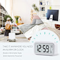 Miniatyrbillede 5 af 5: Digitalt vækkeur, 12/24 timers sengeur med LCD-baggrundsbelyst display, ur med dato, kalender og temperatur White