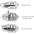Miniatyrbilde 2 av 5: Toggle Clasp Latches Toggle Lock Lever Closure for Jewelry Box Gift Boxes Tool Chest Suitcase and Chest - Silver