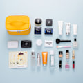 Miniatyrbillede 2 af 4: Kosmetisk taske makeup taske til pung pung rejse skønhed lynlås arrangør taske gaver, PU læder vaskbar vandtæt yellow 8.5inch x 5.5inch x 4.5inch