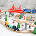 Miniatyrbilde 4 av 5: Regntogsett Puslespill Sporbyggeleker Jernbanepuslespill Lekesett for Barn