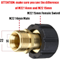 Pikkukuva 3 / 4: Korkeapainepesurin liitäntä M22 15 mm 2# M22 15mm naaras M22 14mm uros