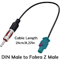 Miniatyrbilde 2 av 5: 2 stk Universal Bil Stereo FM AM Radio Antennekabel - Fakra Z Hann til Hunn til DIN Plugg Adapterkabel for Bil Audio CD Media Player