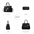 Miniatyrbillede 2 af 5: Dametasker Blomstermønster Crossbody Tasker Pom Pom Dekoration Håndtasker Tote Tasker til Damer Skuldertaske PU Læder negro