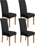 Stretch Stolskydd för Matbord, Set om 4, Mörkgrå