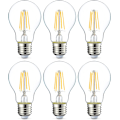 Miniatyrbillede 1 af 3: Sæt med 6 LED-pærer Edison-skruefatning E27 4 W (svarende til 40 W) Transparent filament Ikke-dæmpbar intensitet