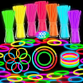 Miniatyrbillede 1 af 5: 100 stk. Glow Sticks, Glowsticks Party Pack, Selvlysende festartikler, Selvlysende neon halskæder