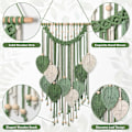 Miniatyrbild 4 av 5: Macrame Väggbonad Boho Blad Vävd Gobeläng, Bohemian Chic Hem Väggkonst Dekorationer