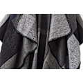 Miniatyrbillede 5 af 5: Dame Farveblok Shawl Wrap Åben Front Poncho Kappe