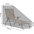 Pikkukuva 2 / 5: 2-osainen puutarhan aurinkotuolin suojus, vedenpitävä, tuulenpitävä, UV-kestävä, 210D Oxford-kangasta, musta (210x75x80/40 cm)