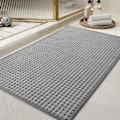 Miniatyrbilde 1 av 5: Rutete Badematte, Super Absorberende Sklisikker Badematter, Tynn Badematte, Maskinvaskbar Badematter gray 24" X 36"