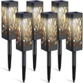 Solcellslampor utomhus, 6-pack trädgårdslampor solcells drivna med varmvita LED-lampor, vattentäta solcellslampor Black Shell+warm White Led