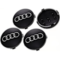 Pikkukuva 5 / 5: 4 kpl auton napahatun suojukset, jotka sopivat Audi 60MM ABS -autokeskiöihin, alumiini + ABS -materiaalista valmistetut pyöränkeskiön suojukset, auton koristetarvikkeet