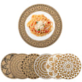 Pikkukuva 2 / 5: Bohemian-kuvioiset pyöreät PVC-pöytätabletit, punottu 6 kpl:n setti