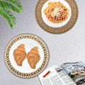 Pikkukuva 3 / 5: Bohemian-kuvioiset pyöreät PVC-pöytätabletit, punottu 6 kpl:n setti