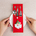 Miniatyrbild 5 av 5: Set med 4 Julbestickfickor - Rektangulär Filtdesign, Bestickhållare för Köket, Julbestickfickor, Heminredning