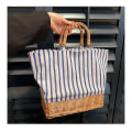 Miniatyrbilde 2 av 5: Bærbar piknikkurv, kurvvev Tote Canvas Bag med to