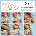 Miniatyrbilde 4 av 5: 4-delt spiral kabelvevningsnål metall kabel sybrakett