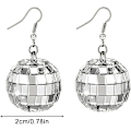 Pikkukuva 2 / 5: 1 pari (hopea) Uudet liioitellut metalliset suuret ympyrät Retro Disco Ball